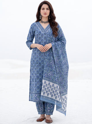 Aina Manara Set Of  Kurta Salwar Pants & Dupatta
