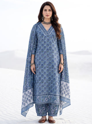 Aina Manara Set Of  Kurta Salwar Pants & Dupatta