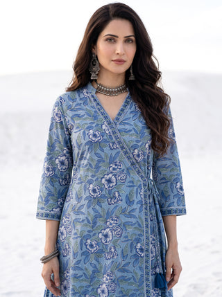 Aina Varee Set Of Angrakha Kurta Pants & Dupatta