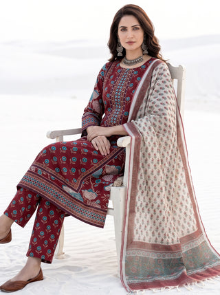 Aina Neera Set Of Kurta Salwar Pants & Dupatta