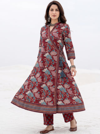 Aina Kashi Set Of Angrakha Kurta Pants & Dupatta