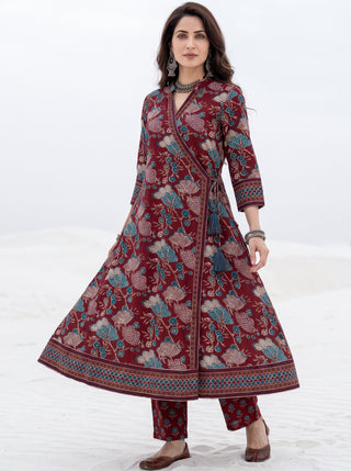Aina Kashi Set Of Angrakha Kurta Pants & Dupatta