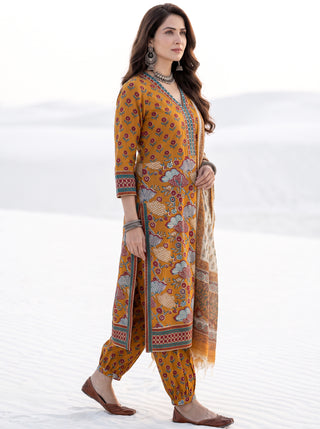 Aina Milan Set Of  Kurta Salwar Pants & Dupatta
