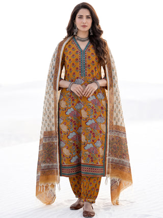 Aina Milan Set Of  Kurta Salwar Pants & Dupatta