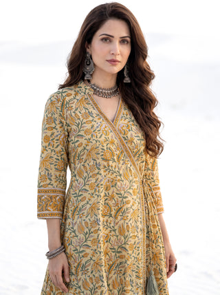 Aina Darshiya Set Of Angrakha Kurta Pants & Dupatta