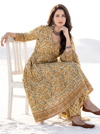 Aina Darshiya Set Of Angrakha Kurta Pants & Dupatta