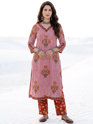 Aina Swara Set Of  Kurta Salwar Pants & Dupatta