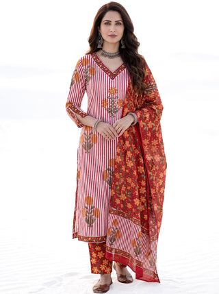 Aina Swara Set Of  Kurta Salwar Pants & Dupatta