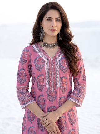 Aina Gatha Set Of  Kurta Salwar Pants & Dupatta