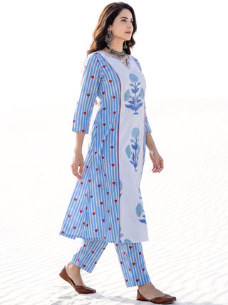 Aina Suraya Set Of Kali Kurta Pants Dupatta
