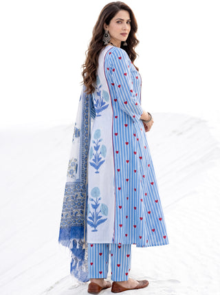 Aina Suraya Set Of Kali Kurta Pants Dupatta