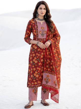 Aina Disha Set Of  Kurta Salwar Pants & Dupatta