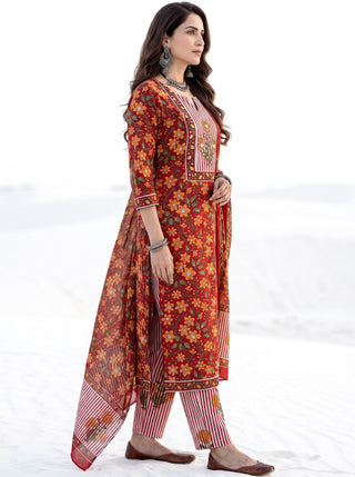 Aina Disha Set Of  Kurta Salwar Pants & Dupatta