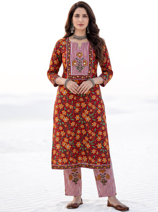 Aina Disha Set Of  Kurta Salwar Pants & Dupatta