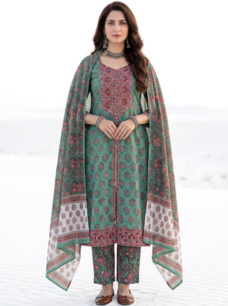 Aina Gahana Set Of  Kurta  Pants & Dupatta