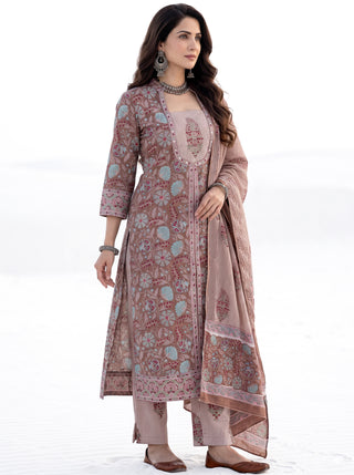 Aina Jariya Set Of Angrakha Kurta Pants & Dupatta