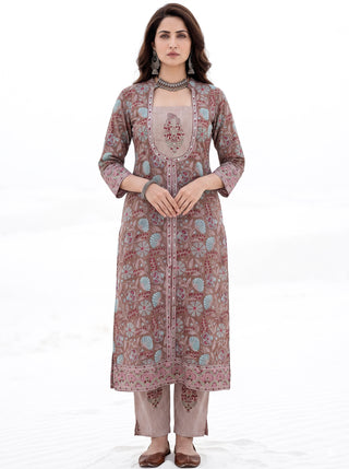 Aina Jariya Set Of Angrakha Kurta Pants & Dupatta