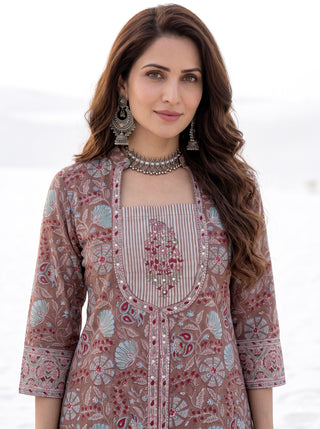 Aina Jariya Set Of Angrakha Kurta Pants & Dupatta