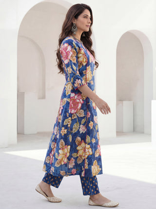 Aina Medha Set Of Kalidar Kurta Pants Dupatta