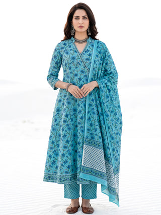 Aina Nirvasa Set Of Angrakha Kurta Pants & Dupatta