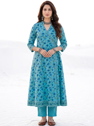 Aina Nirvasa Set Of Angrakha Kurta Pants & Dupatta