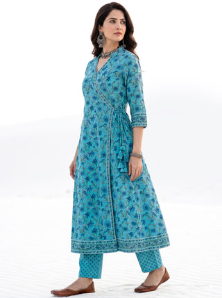 Aina Nirvasa Set Of Angrakha Kurta Pants & Dupatta