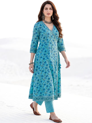 Aina Nirvasa Set Of Angrakha Kurta Pants & Dupatta