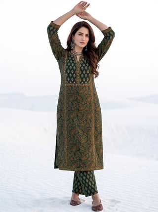 Ajrakh Ranya Kurta