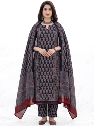 Ajrakh Kayaas Set of Kurta Salwar Pants & Dupatta