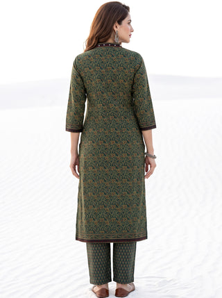 Ajrakh Vismay Set of Kurta Salwar Pants & Dupatta