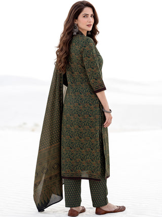 Ajrakh Vismay Set of Kurta Salwar Pants & Dupatta