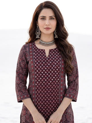 Ajrakh Kaari Kurta