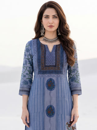 Aina Darmaya Set Of Kota Doria Kurta With Lining