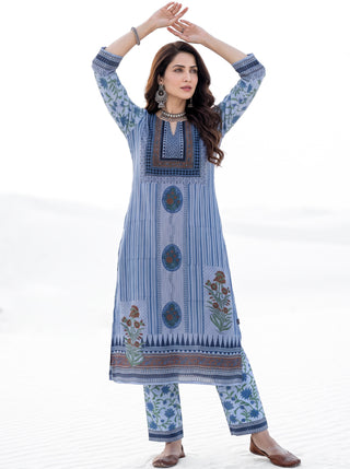 Aina Darmaya Set Of Kota Doria Kurta Pants Dupatta