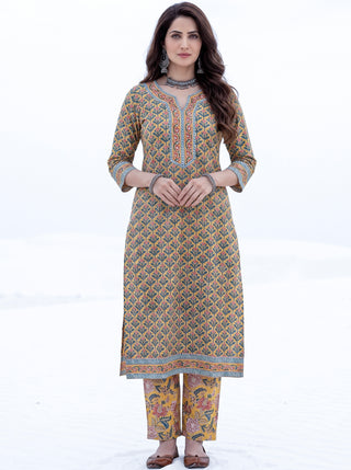 Aina Velara  Set Of Cotton Kurta Pants Dupatta