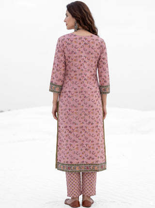 Aina Ida Set Of Cotton Kurta Pants Dupatta