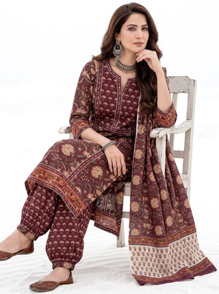 Aina Vipra Set Of Kurta Salwar Pants & Dupatta
