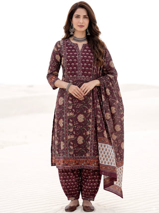 Aina Vipra Set Of Kurta Salwar Pants & Dupatta