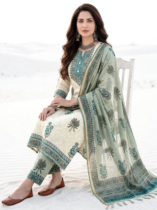 Aina Juraha Set Of Kurta Pants & Dupatta