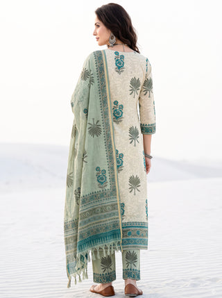 Aina Juraha Set Of Kurta Pants & Dupatta