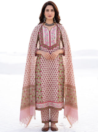 Aina Jirah Set Of Kurta Salwar Pants & Dupatta