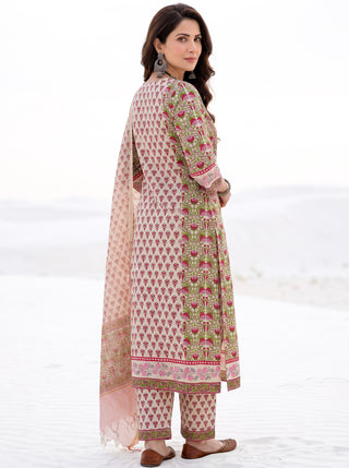 Aina Jirah Set Of Kurta Salwar Pants & Dupatta