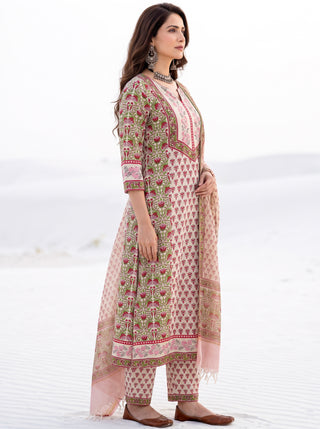 Aina Jirah Set Of Kurta Salwar Pants & Dupatta