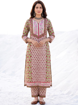 Aina Jirah Set Of Kurta Salwar Pants & Dupatta