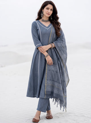 Aina Akora Set Of Kurta Salwar Pants & Dupatta