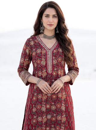Hand Block Printed Cotton Fabric Per Meter - F001F3148