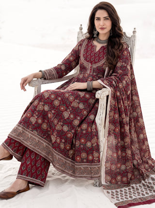 Aina Miran Set Of Kurta Salwar Pants & Dupatta