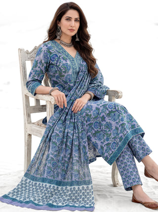 Aina Neeran Set Of Kurta Pants & Dupatta