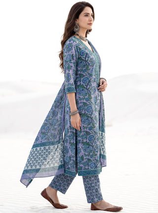 Aina Neeran Set Of Kurta Pants & Dupatta