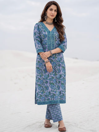 Aina Neeran Set Of Kurta Pants & Dupatta